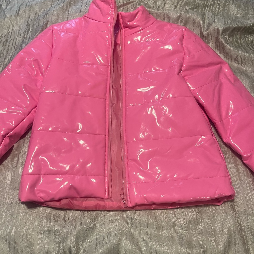 Shiny Pink Puffer Jacket